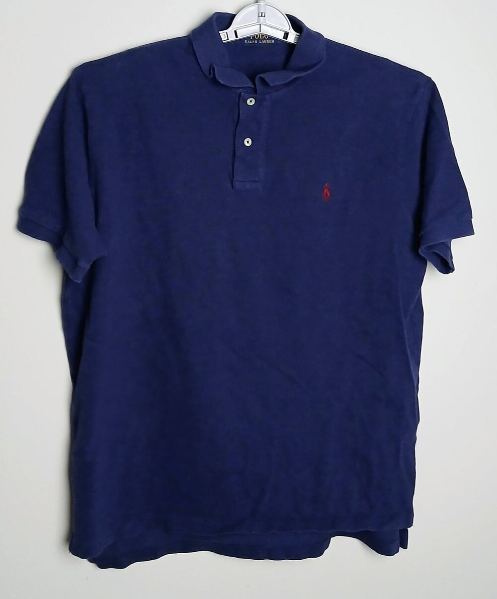 Polo Ralph Lauren Shirt Mens XL Navy Blue Short Sleeve Red Pony Classic Fit